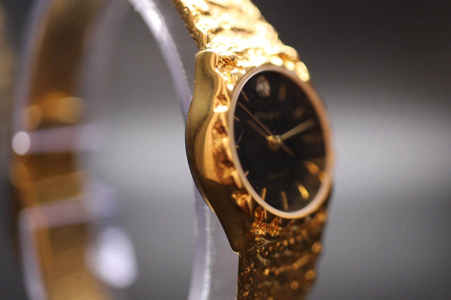 1990s Gruen Women's Diamond Gold Nugget Quartz Ref.259-2035