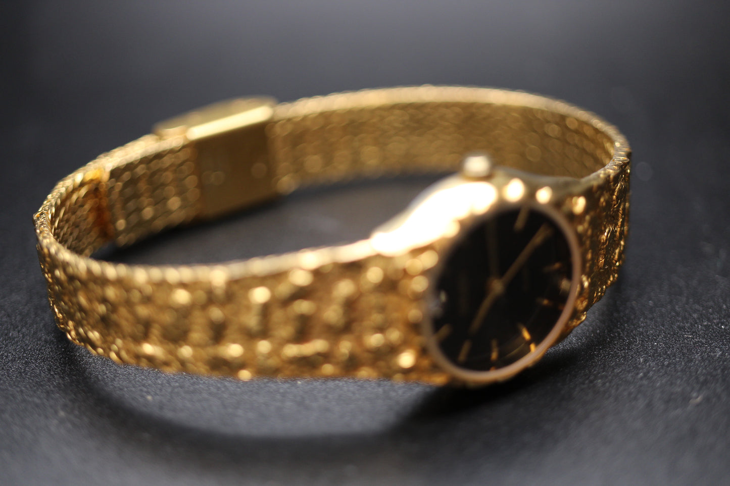 1990s Gruen Women's Diamond Gold Nugget Quartz Ref.259-2035