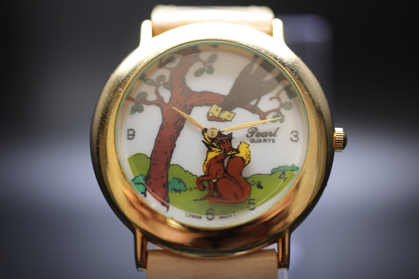 1980s Pearl "The Raven and the Fox" Mystery Dial Quartz Watch