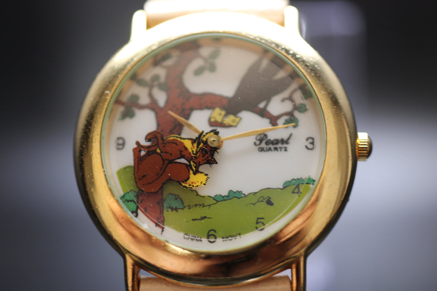1980s Pearl "The Raven and the Fox" Mystery Dial Quartz Watch