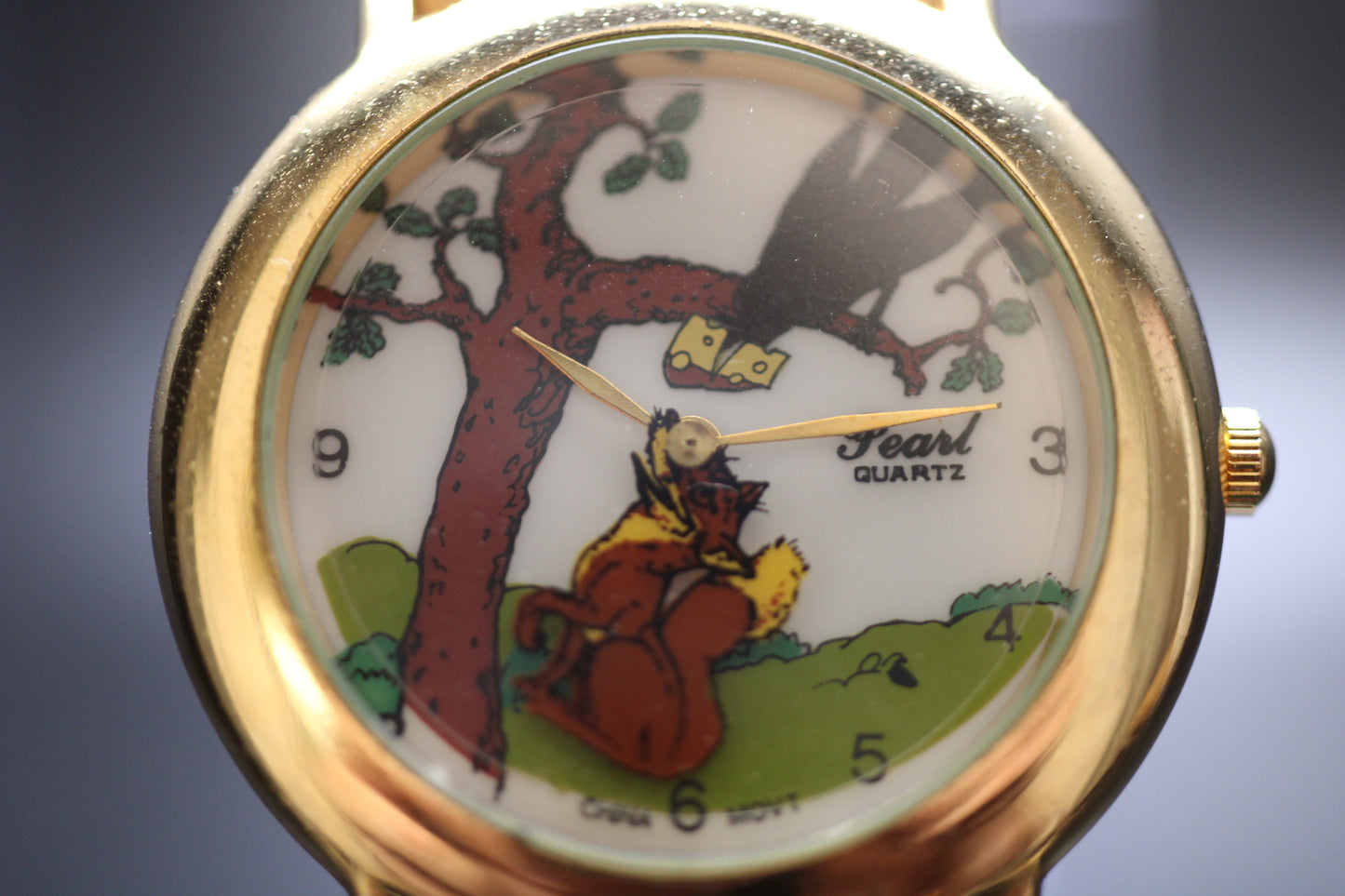 1980s Pearl "The Raven and the Fox" Mystery Dial Quartz Watch