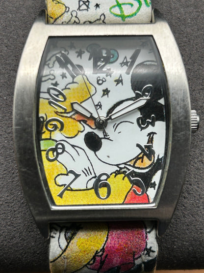 2010 Disney Rectangular Mickey Mouse & Pluto Quartz Character Watch