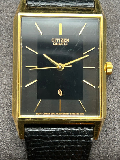 1989 Citizen Rectangle CQ Watch Ref. 6031-S268337 SMS