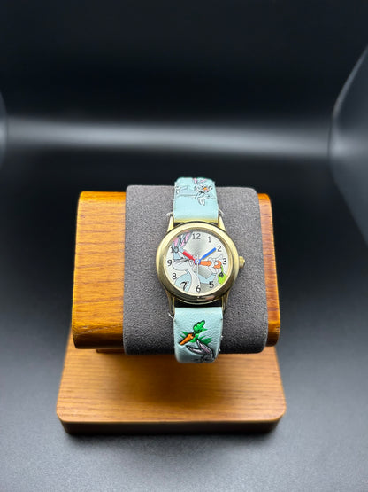 Bugs Bunny Quartz Watch With Patterned Leather Strap (Year / Manufacturer Unidentified)