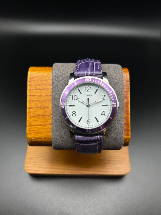 2014 Timex Purple Bezel Starburst Dial Quartz Watch