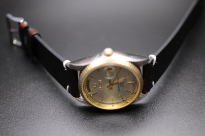 1990s Elgin Presidential DayDate Fluted Bezel Quartz Watch Ref. FC-12