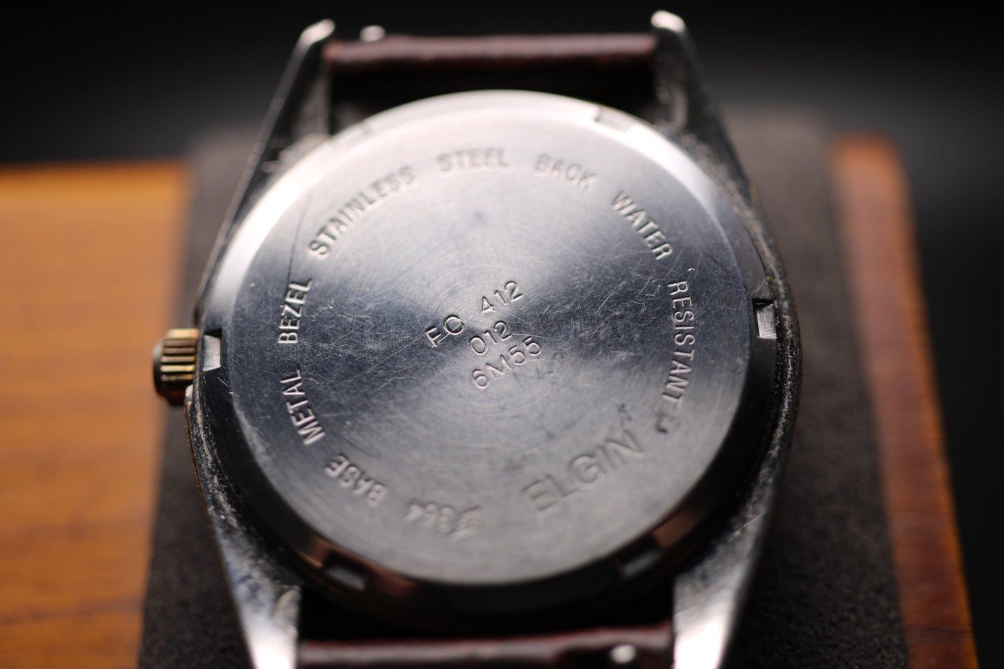 1990s Elgin Presidential DayDate Fluted Bezel Quartz Watch Ref. FC-12