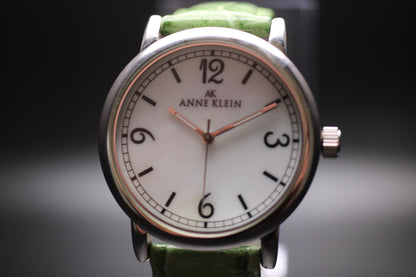2010s Anne Klein Green Strap Quartz Watch Ref. 10/9003