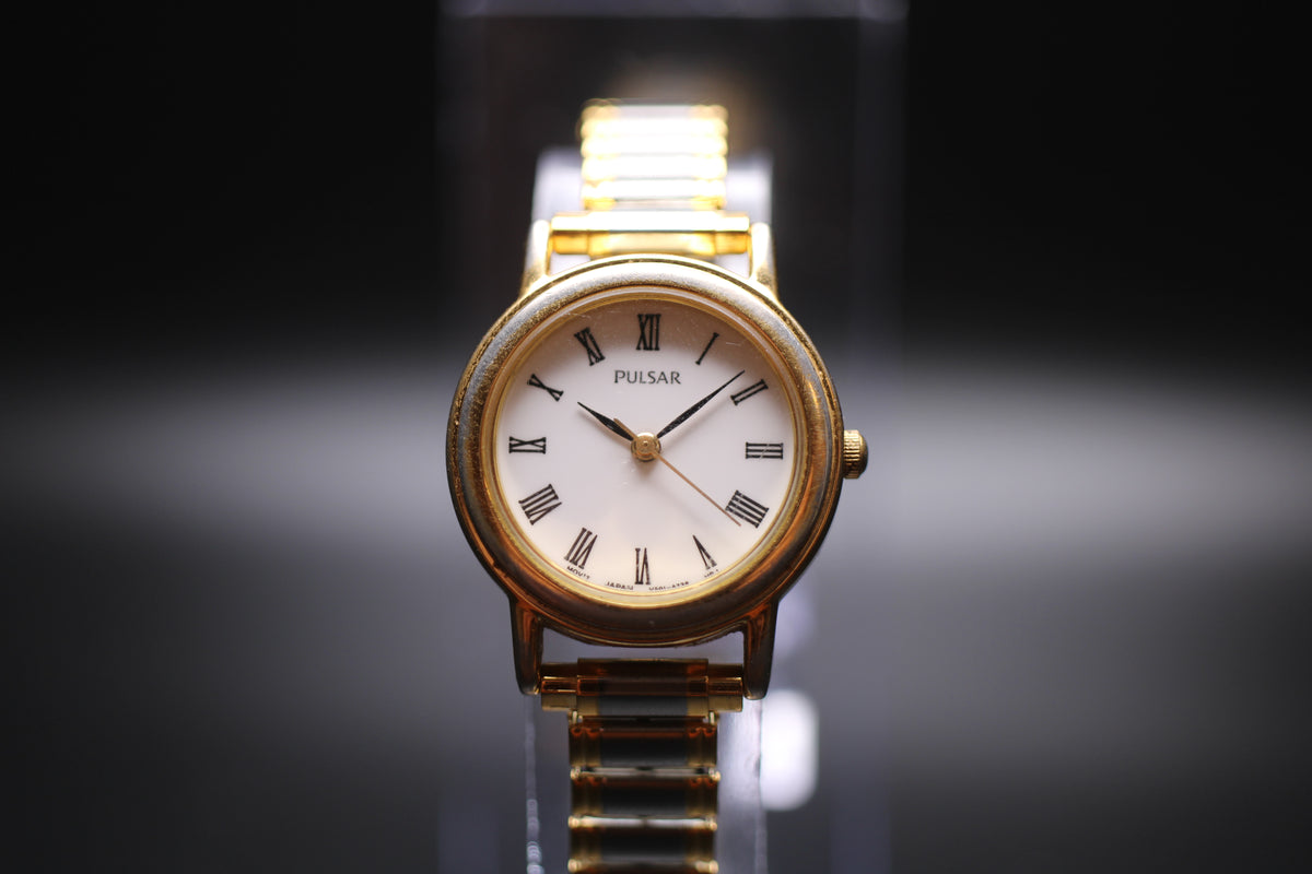 1998 Pulsar Ladies Two-Tone Roman Numeral Quartz Watch Ref. 871850