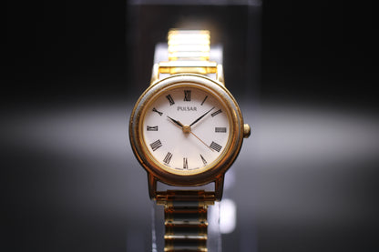 1998 Pulsar Ladies Two-Tone Roman Numeral Quartz Watch Ref. 871850