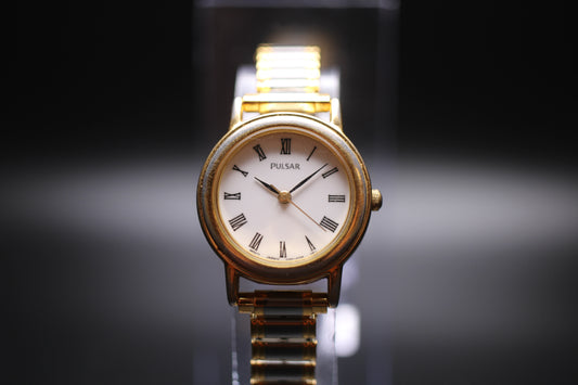 1998 Pulsar Ladies Two-Tone Roman Numeral Quartz Watch Ref. 871850