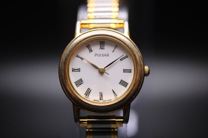1998 Pulsar Ladies Two-Tone Roman Numeral Quartz Watch Ref. 871850
