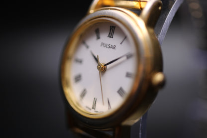 1998 Pulsar Ladies Two-Tone Roman Numeral Quartz Watch Ref. 871850
