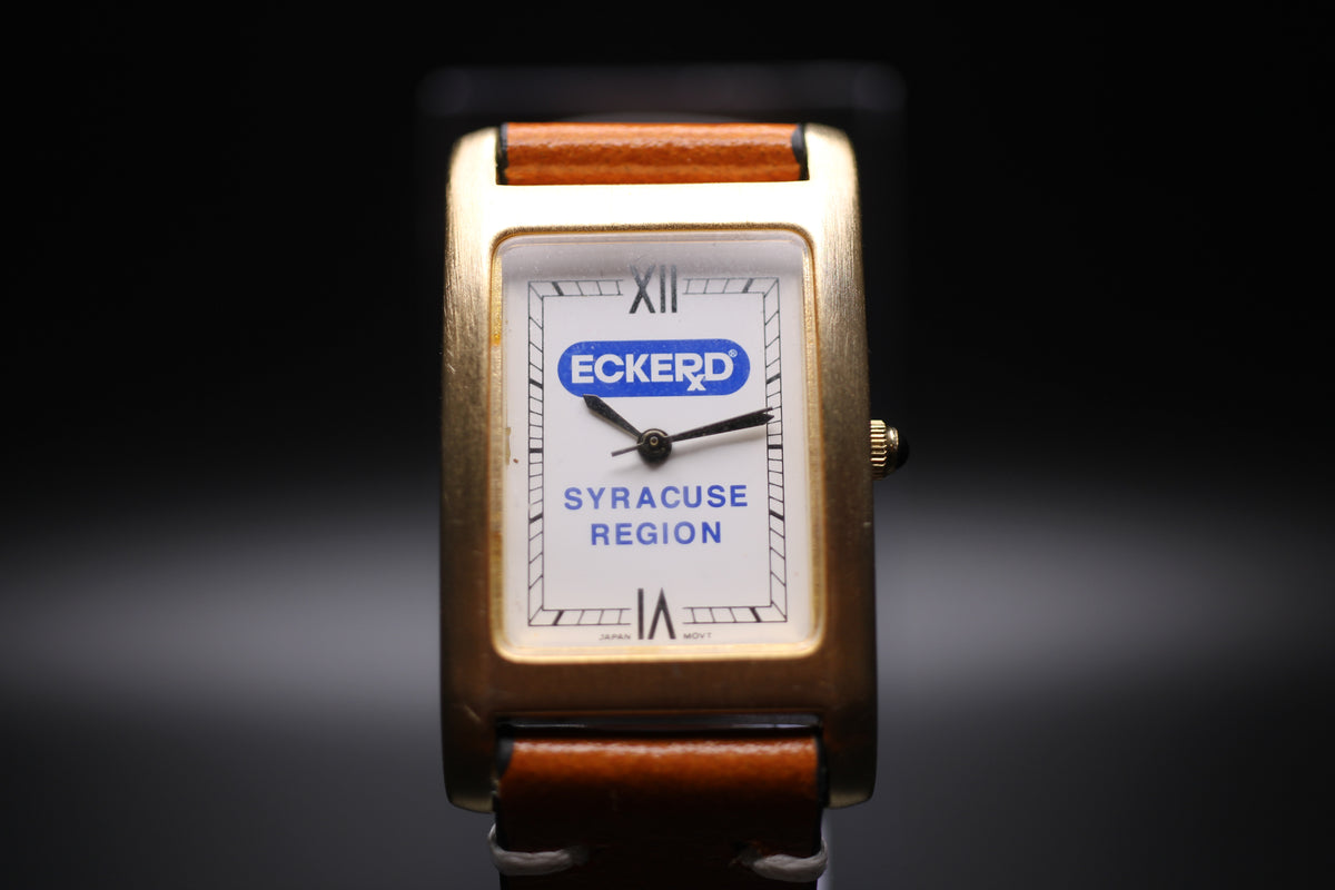 2000s Eckerd Pharmacy Promotional Gold Tank Quartz Watch