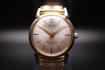 1970s Gruen Precision 25-Jewel Autowind 10K Rolled Gold Case