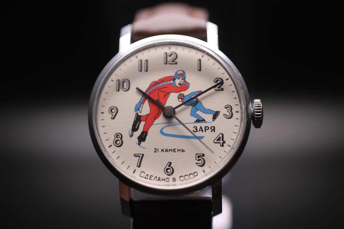 1985 USSR Zaria Speedskating Mechanical Watch