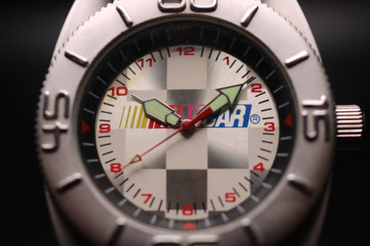 2000 NASCAR Rotating Bezel Checkered Flag Quartz Watch